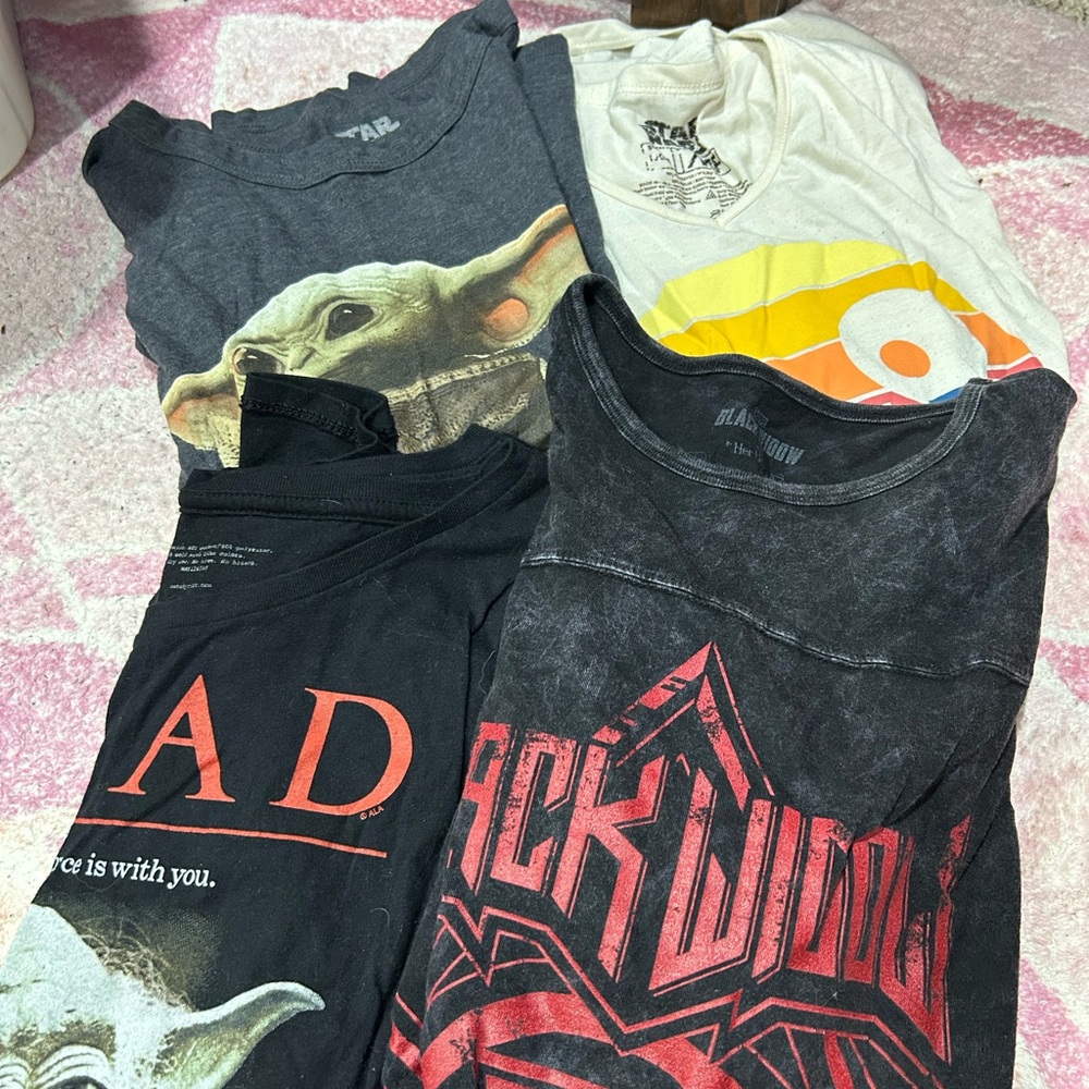 Set of Graphic Tees, 3 Star Wars and One Marvel